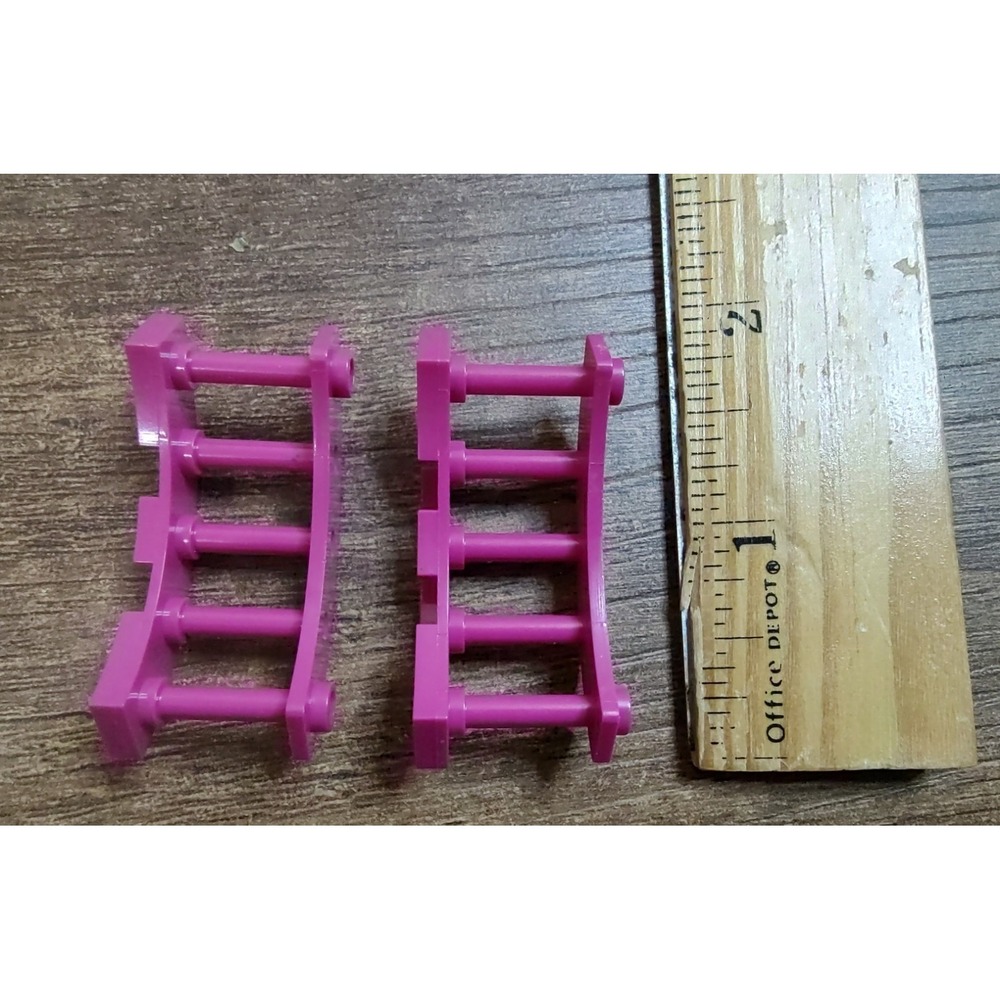 2x Lego Fence 4x4x2 Magenta Quarter Round Spindles Struts Curved 6058749 30056 - Picture 2 of 2